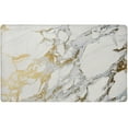 SoHome Cozy Living Modern Marble AntiFatigue Kitchen Mat, Gold/White