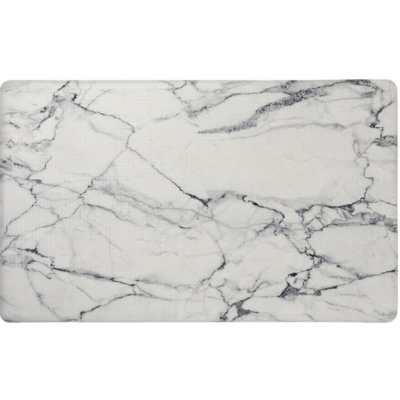 SoHome Cozy Living Modern Marble Anti-Fatigue Kitchen Mat, Grey/White, 20"x36"
