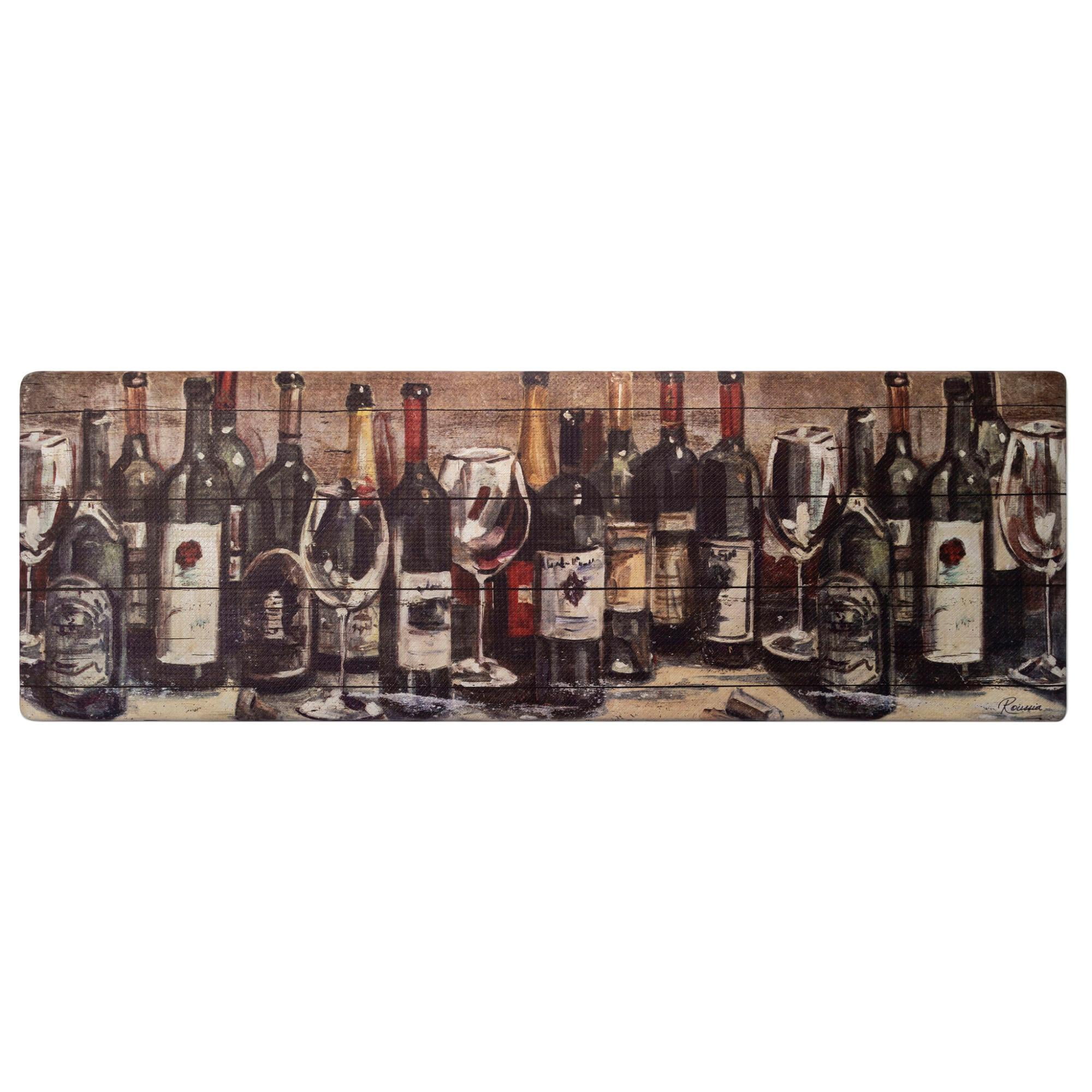 Brown and Red Wine Collection Anti-Fatigue Kitchen Mat