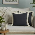 thumbnail image 1 of SoHome Linen Fringed Throw Pillow Covers 18x18, Decorative Couch Pillow Covers, Pack of Two, 18x18, Denim, 1 of 7