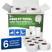 SoNeat 2-Ply Jumbo Toilet Paper Rolls, 9  Commercial Bathroom Tissue Paper, 800 Ft. Long, Compatible with Standard Jumbo Toilet Dispenser Commercial Toilet Paper Rolls, 6 Rolls Bath Tissue Paper