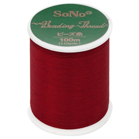 SoNo Beading Thread – Nylon Japanese Thread for Jewelry Making, Red, 330dtex (Size B), 100m