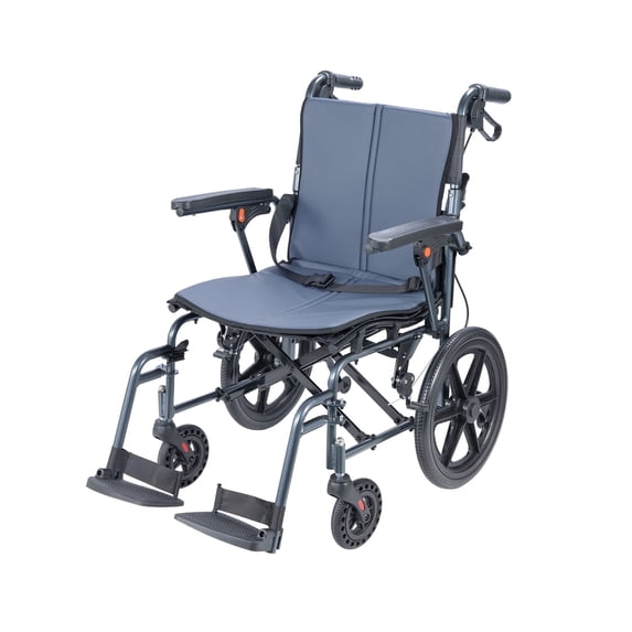 Soaids Foldable Transport Wheelchair, Lightweight Aluminum Frame with ...