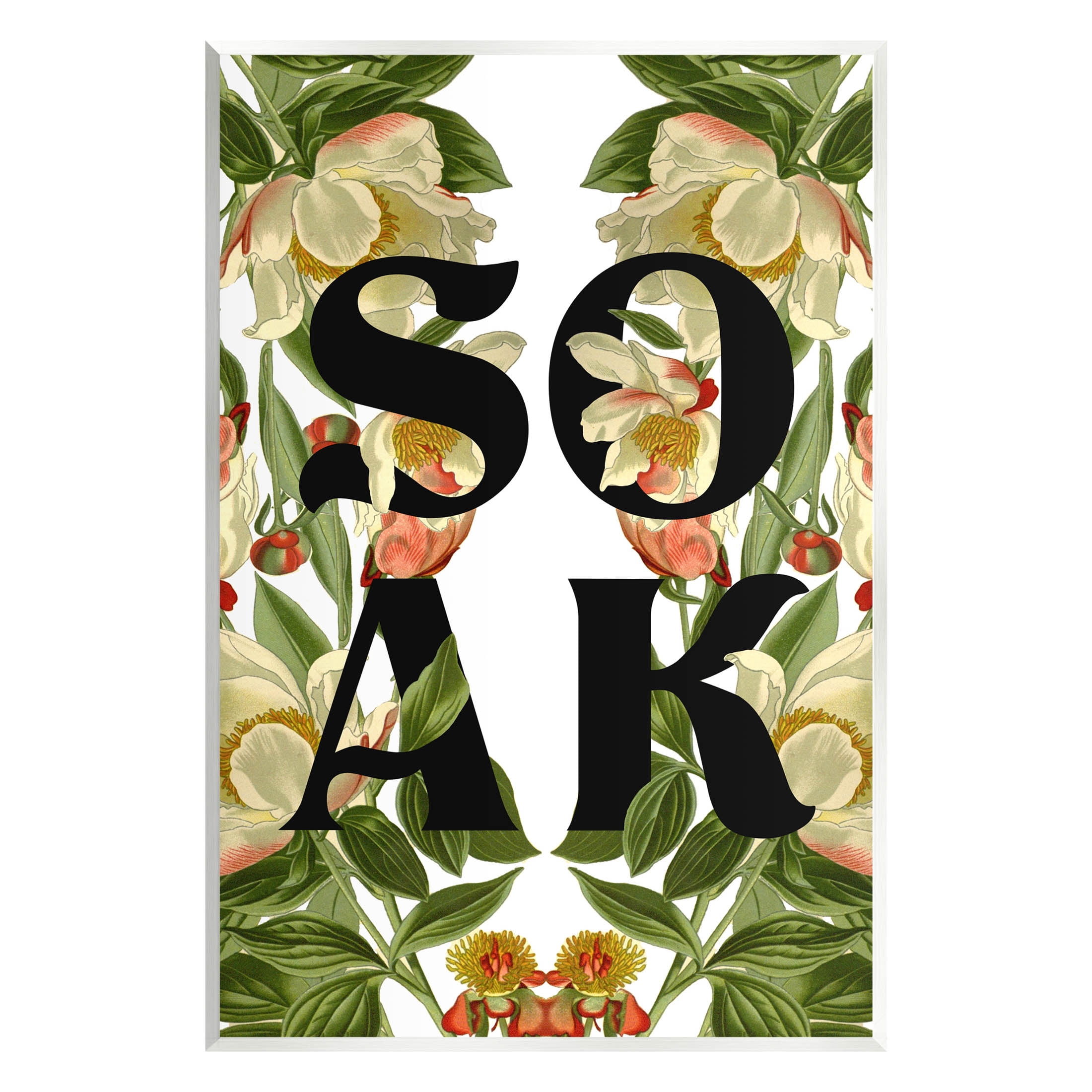 Soak Bathroom Floral Sign Botanical & Floral Graphic Art Unframed Art Print Wall Art