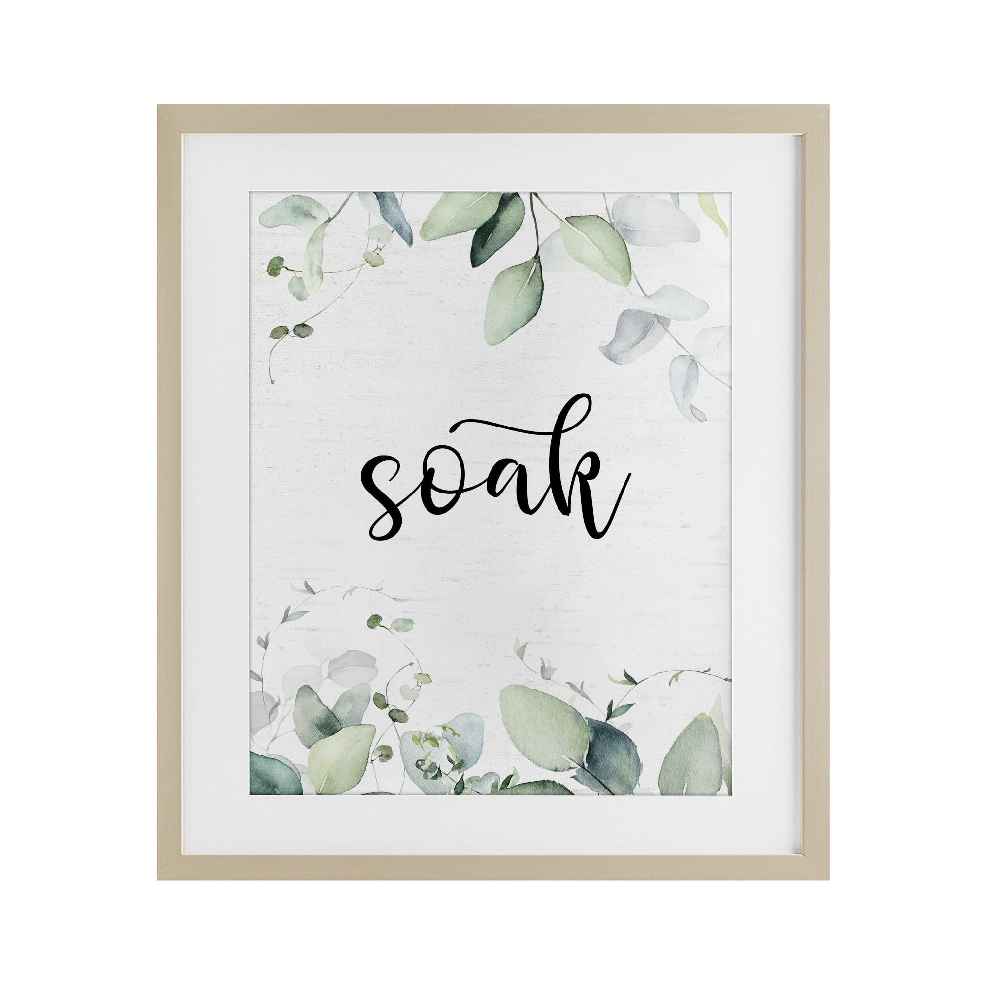 Soak Leafy Herbs Birch Framed Print Under Glass, design by Lettered and Lined