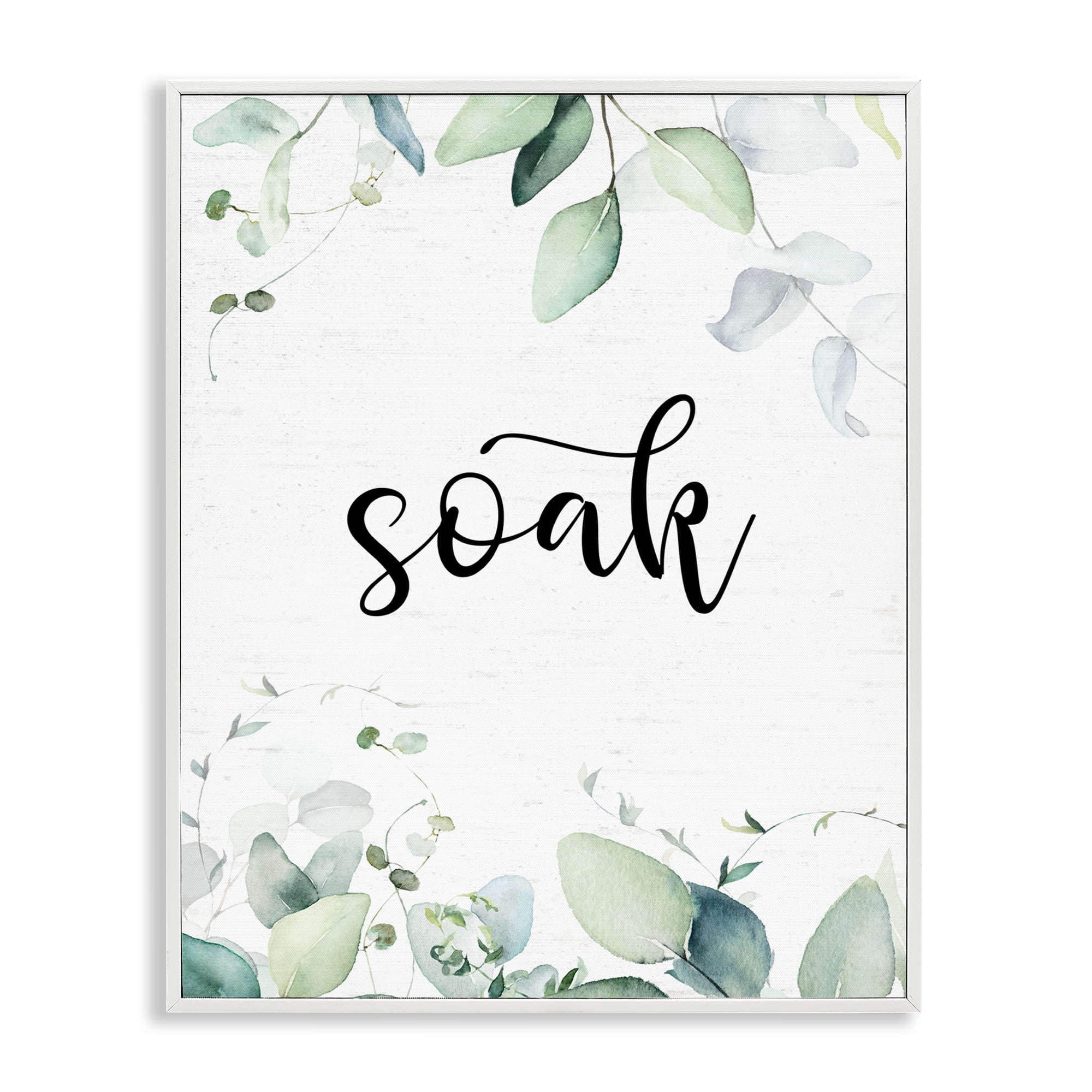 Soak Leafy Herbs White Framed Giclee Art, design by Lettered and Lined
