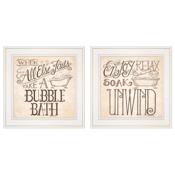 TrendyDecor4U Soak And Unwind 2-Piece Vignette Wall Art V464-226G