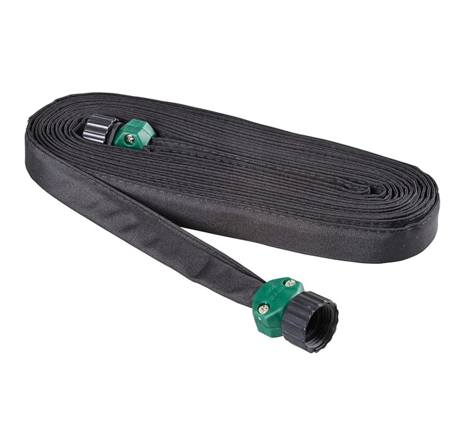 Soaker Garden Hose 50 ft - Flat Flexible Water Hose for Plants, Lawn & Garden - Water-Saving Irrigation System - Porous Hose for Raised Beds & Vegetables