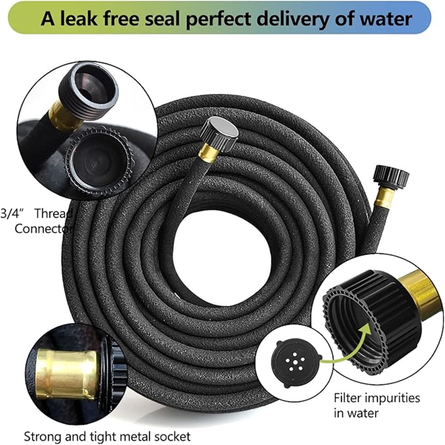 "Soaker Hose 100 Ft for Garden Beds with Fittings Kit, 1/2’’ Soaker Hose for Foundation Watering, Heavy Duty Water Saving Drip Hoses for Lawn, Landscaping, Garden(100 FT) "