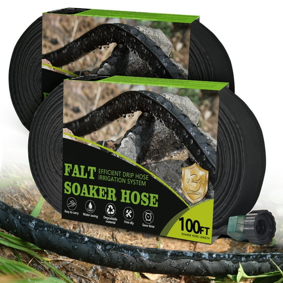 Soaker Hose for Garden Beds, Drip Irrigation Hose Save 80% Water,Garden Drip Watering Hoses for Irrigation System,Leakproof Watering Garden Hose with Holes Easy Gardening Yard Work Sprinkler Hose