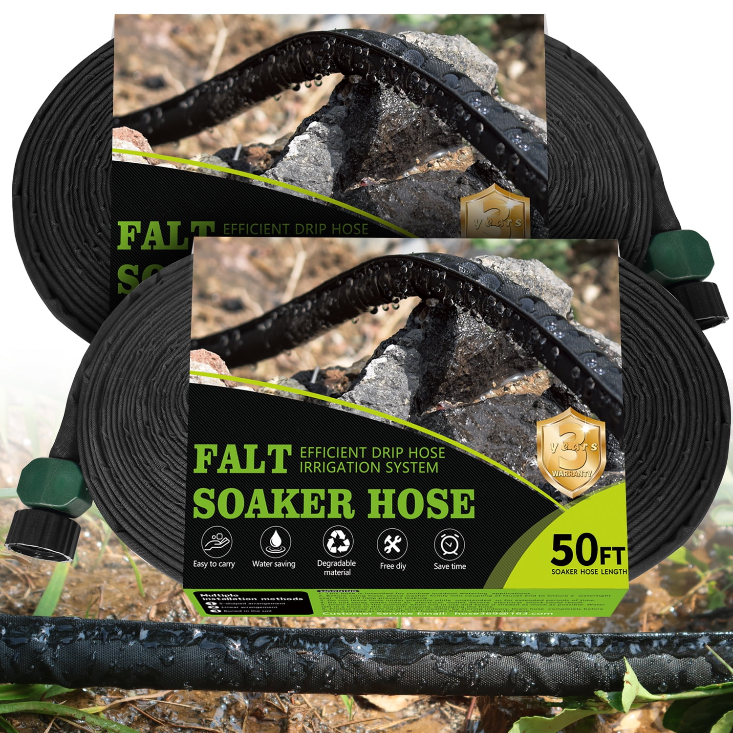 Soaker Hose for Garden Beds, Drip Irrigation Hose Save 80 Water,Garden