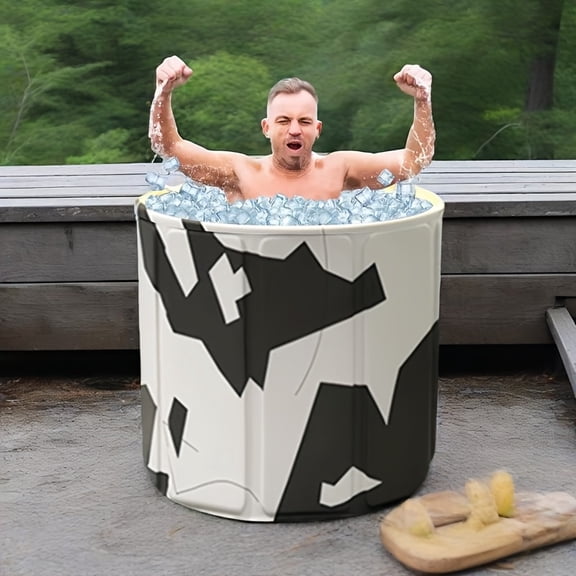 Soaking Bathtub for Adults, Portable Extra Large Free-standing Hot Tub, Keep Temperature, Easy Assembly for Small Space & Shower Stall