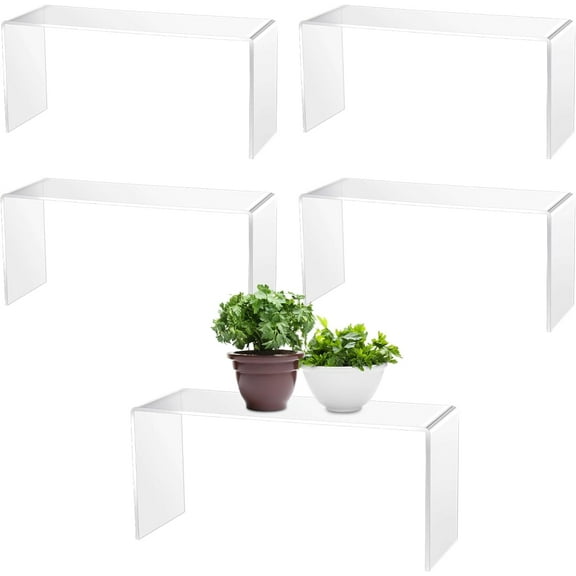 4 Pcs Large Clear Acrylic Riser for Display Acrylic Shelf Riser Jewelry Stand Retail Desktop Display Stand for Cupcake, Collectibles, Organize, Decor(10.25 x 4 x 4.25 Inches)