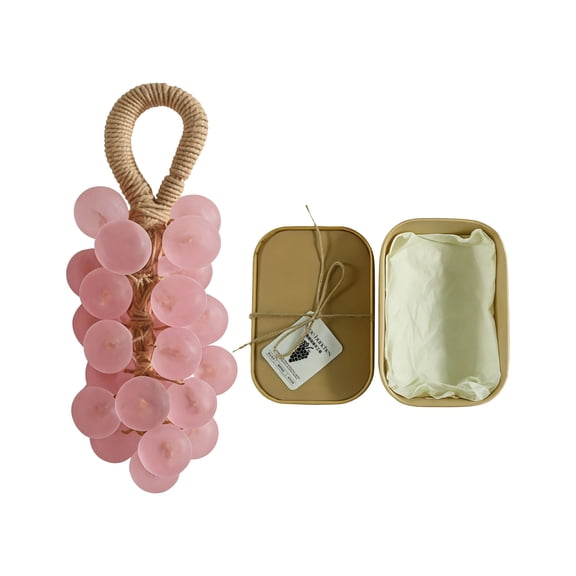 Soap Bar,Grape Soap on a Rope,Handmade Grape Shaped Cold Process Grape Soap, Natural Plant Extract Cleanser, Dual-Use for Facial Cleansing & Body Bathing(MulticolorF)
