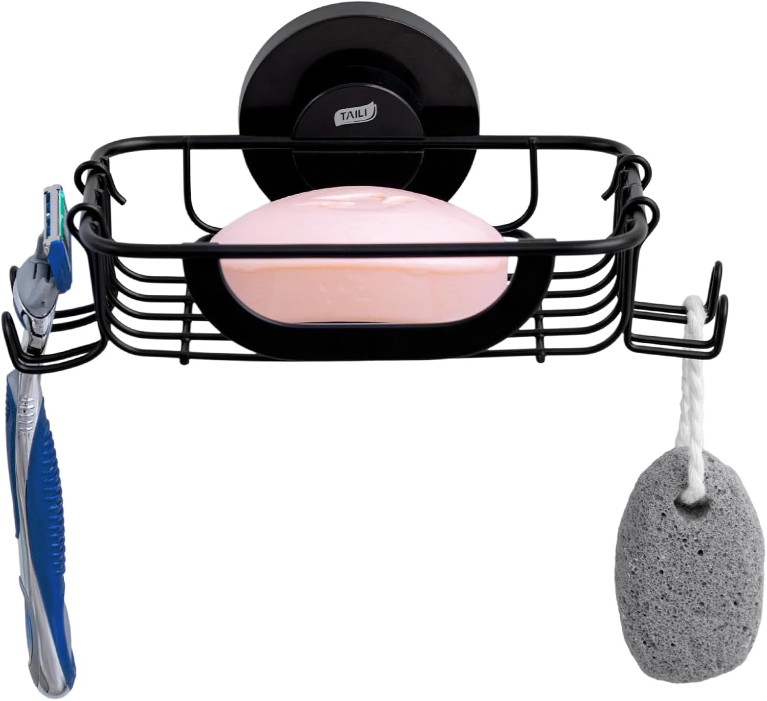 Soap Bar Holder Dish with Hooks, Shower Soap Tray Saver Suction Cup ...