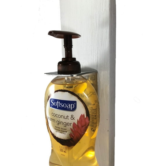 Soap Bottle Holder, Stainless Steel Hanger which Mounts to Wall with 1-1/8" Hole: Made in U.S.A
