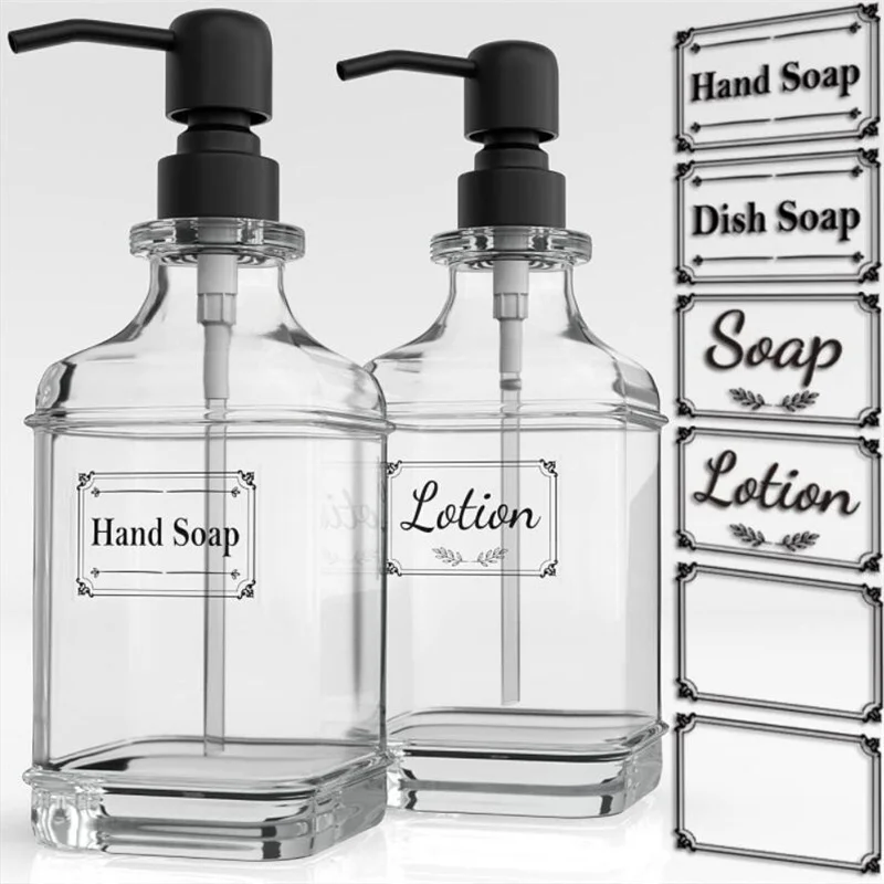 Soap Bottles Boday Shampoo Lotion Container Glass 300ml 550ml Storage ...