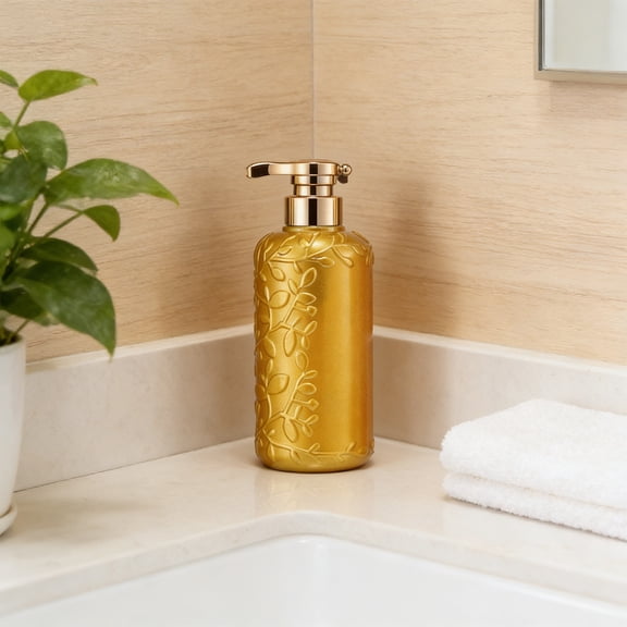 Soap Bottles Oval Leaf Soap Bottle Shampoo Shower Gel Flash Empty Bottles Refillable Soap Dispenser for Kitchen/Bathroom Soap Dispenser
