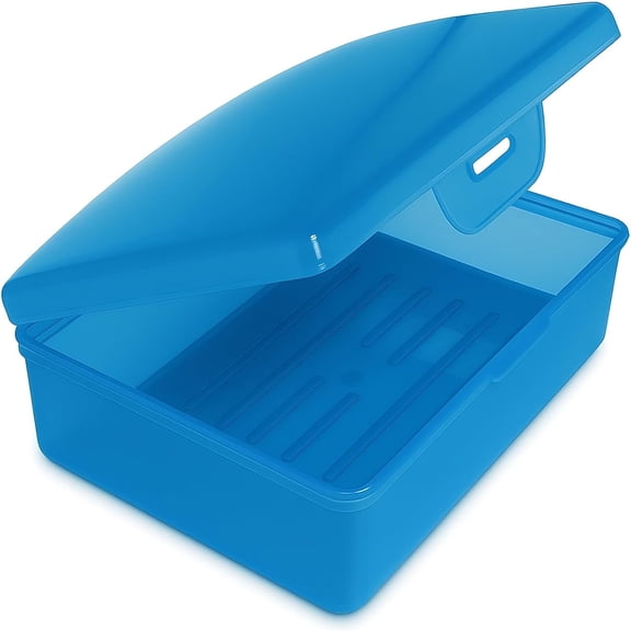 Soap Box 1 Ct Aqua - Soapbox with Hinged Lid and Secure Latch