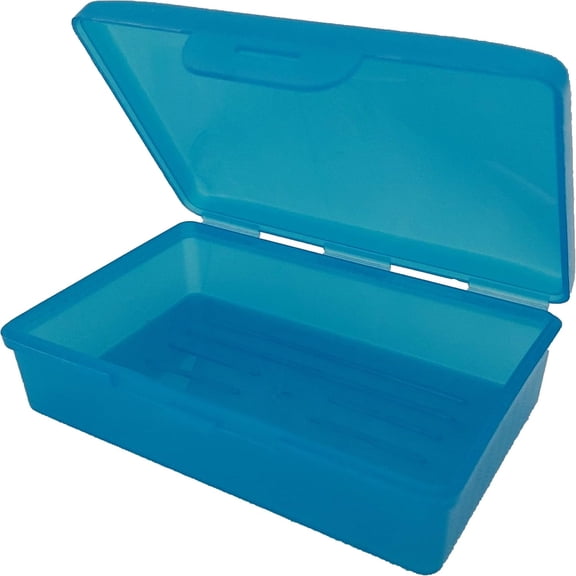 Soap Box 1 Ct Aqua - Soapbox with Hinged Lid and Secure Latch