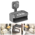 thumbnail image 1 of A Soap Box,Double Layer Soap Dish For Shower Wall Mounted Bar Soap Holder Suction Cup Draining Soap Case Sponge Holder For Shower Bathroom Tub And Kitchen, 1 of 9