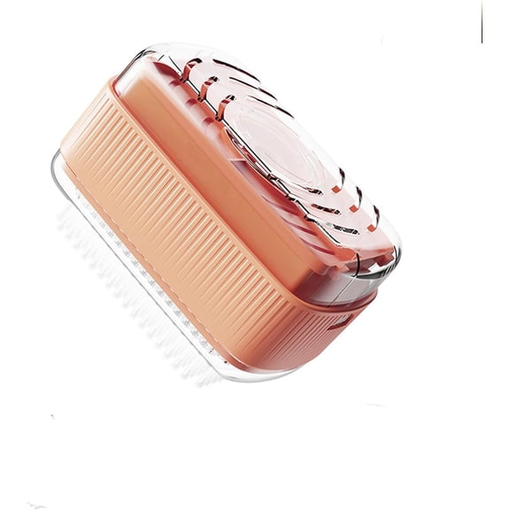Soap Box with Roller, Scrub Brush with Soaps Dispenser, Soap Box for Laundry with Roller Bubble Case for Laundry, Scrubbing Soaps Boxs for Home Bathroom Kitchen (Orange)