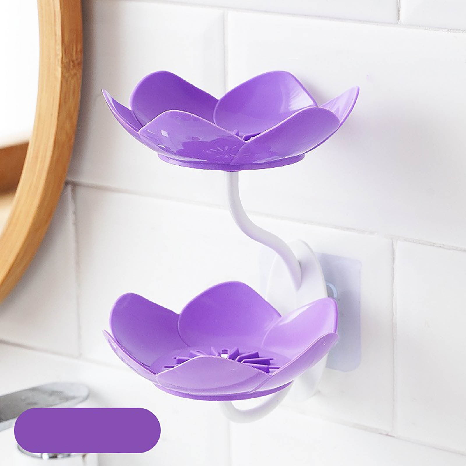 Soap Box Soap Box Wall-mounted Draining Lotus Double Household Shelves ...
