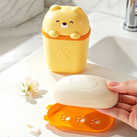 Soap Box Travel Case with Draining Tray Sealed Leakproof Portable Soap Storage Holder Compact Carry Soap Container for Bathroom Gym Business Trip Vacation Shower Organizer Travel Soap Storage Box