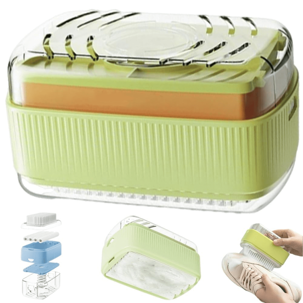 Soap Box with Roller Scrubber, Draining Laundry Soap Container with ...