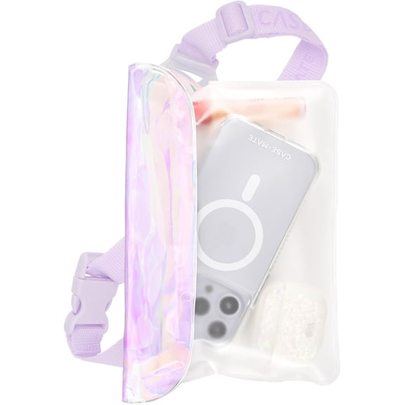 Soap Bubble IP68 Waterproof Phone Pouch/Case with Triple Seal Protection, Adjustable Strap - Fanny Pack for iPhone 17 Pro Max/iPhone 16 Max/15/14/S26/S25/Pixel 10 Iridescent