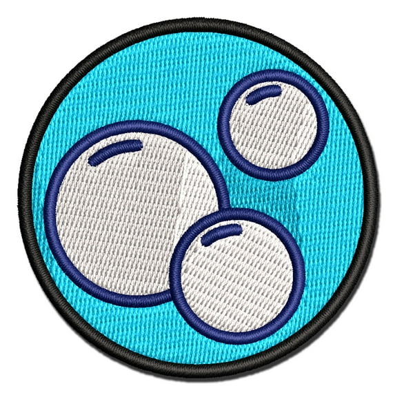 Soap Bubbles Applique Multi-Color Embroidered Hook & Loop Patch - 2.5 Inch Small