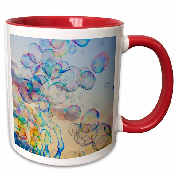 3drose, Soap Bubbles. Place Bellecour. Lyon, France., 11oz Two-tone Red Mug