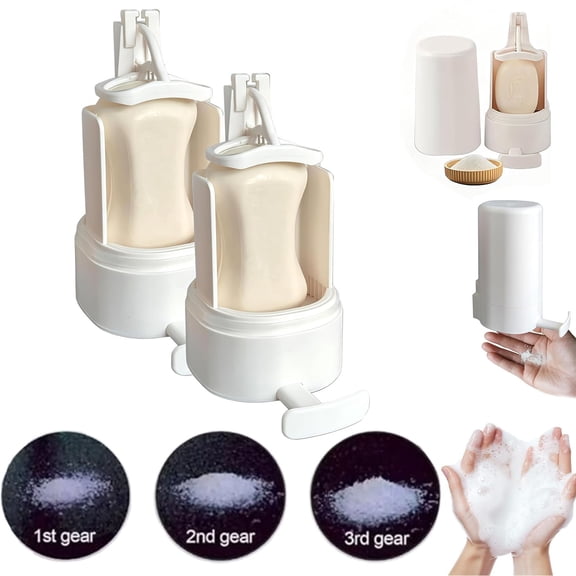 Soap Crusher Dispenser,Bar Soap Shredder Dispenser, Soap Grinder,Waterproof,Wall Mounted Bar Soap Box with Adjustable Powder Dispensing,Easy to Install,for Bathroom, Kitchen, Hotel