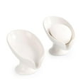 thumbnail image 1 of Soap Dish, Ceramic Soap Holder Self Draining Leaf Shape Bar Soap Holder, Marble Look Green, 1 of 8