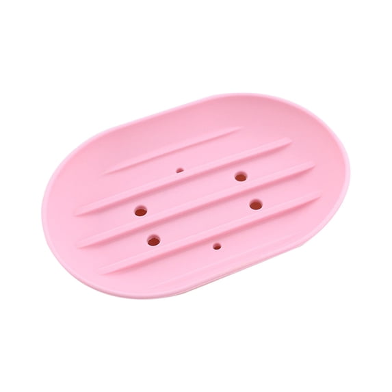 Soap Dish with Drain Soap Holder, Easy Cleaning Soap Saver Holder Soap Drying Rack, Durable Soap Tray for Shower Shelf Bathroom Kitchen, Reusable & Convenient, Multicolor(Pink,4.5x3.1")
