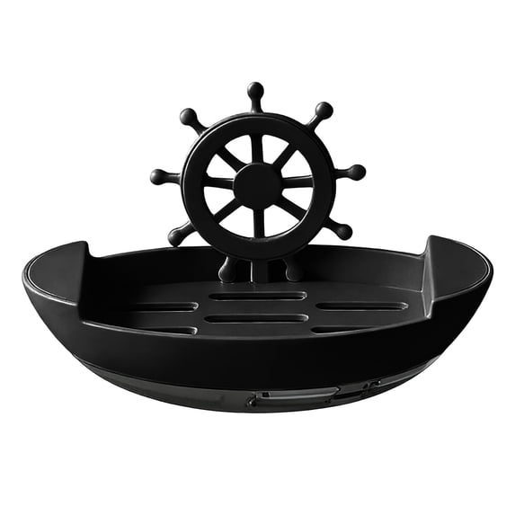 Soap Dish with Drainage, Bathroom Soap Dish, Boat Shape Design, No-Drill Adhesive Wall Mounted Soap Holder, Quick Draining Container for Shower and Bathroom Sink, Space Saving Soap Organizer