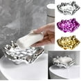 thumbnail image 1 of Soap Dish Drainer under $5! Cagogo Soap Dish with Drainage, Electroplated Soap Holder for Bathroom, Anti-Slip Soap Box for Shower Kitchen, No Drill Soap Tray for Sink, 1 of 9