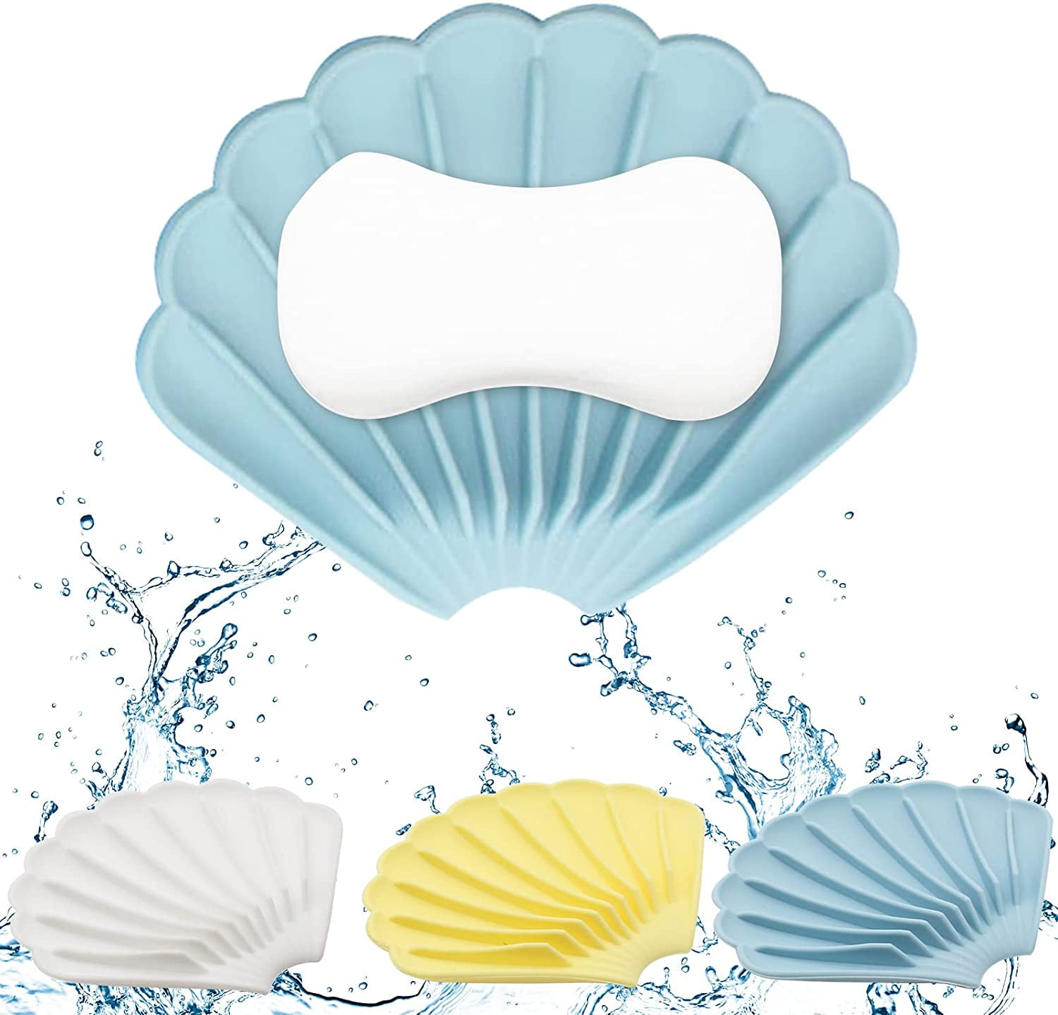 Soap Dish with Draining Silicone Seashell Self Draining Soap Dish for Bathroom Easy to Clean