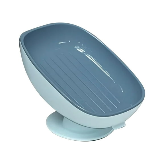 Soap Dish with Draining Tray, Suction Cup Soap Holder for Shower Bathroom Kitchen, Easy Clean Soap Container, No Drill Installation, Removable, A Soap Holder