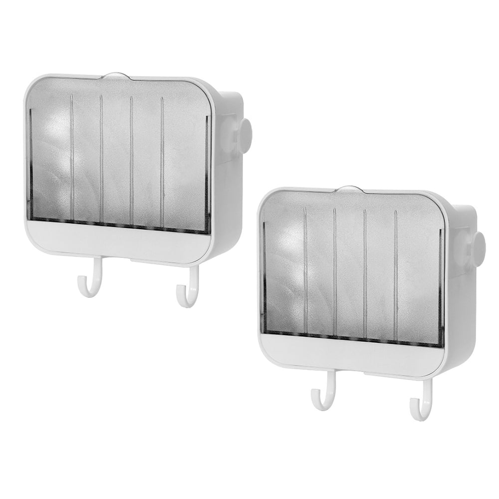 Soap Dish Holder Shower 2 Pack Bar Soap Holder with Drain Wall Mounted ...