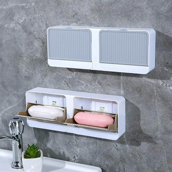 Soap Dish Holder Shower Bar Soap Holder Wall Mounted Soap Box for Shower, Bathroom, Bathtub, Kitchen Sink