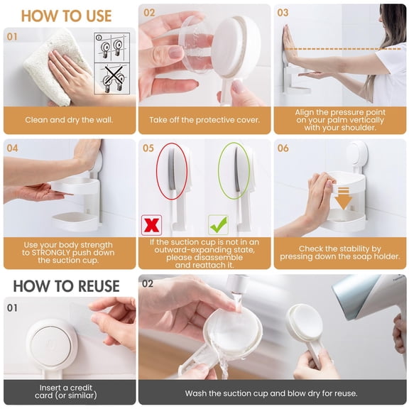 Soap Dish Holder for Shower Double Layer Suction Cup Wall Mounted Drill-Free Self Draining Removable Strong Suction Sponge Bar Soap Holder for Bathroom Bathtub Kitchen Sink, Plastic Blue