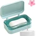 thumbnail image 1 of Soap Dish with Lid - 2 Layer Covered Container, Dustproof SoapHolder | Portable Storage Box for Bathroom, Shower, Kitchen Sink, Bathtub, Dishwashing, Outdoor Camping, Travel Hygiene, Daily Soap Organ, 1 of 18