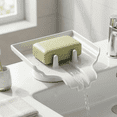 thumbnail image 1 of Soap Dish Saver Holder Suction Dryer Waterfall Drain Clean Dry, 1 of 8