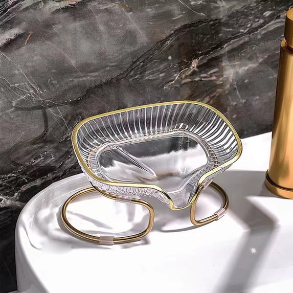 Soap Dish, Self Draining Soap Holder, Angled Design Keeps Soap Dry, for Bathroom Shower and Kitchen Sink, Household Essentials