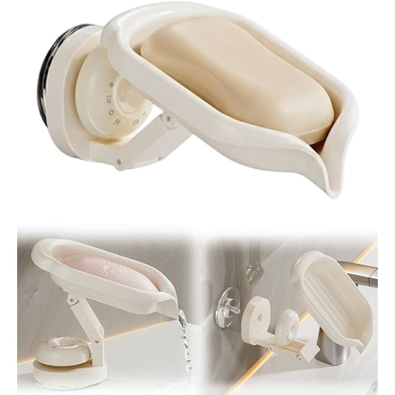 Soap Dish for Shower 2026 New Soap Dish Suction Cup, oap Holder Self Draining Soap Dish, Strong Sponge Holder for Shower, Bathroom, Waterproof Vacuum(White,1Pc)