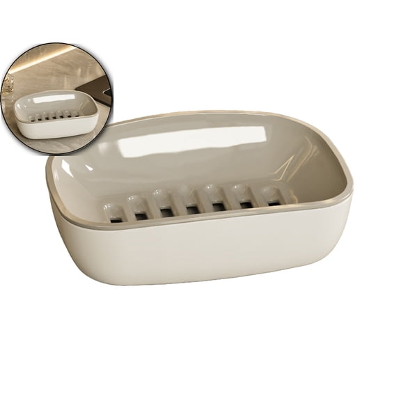 Soap Dish for Shower, Bar Soap Holder with Drainage Layer Tray for Bathroom Kitchen Bathtub Sink - Extend Soap Life, Keep Soap Bars Dry Clean & Easy Cleaning
