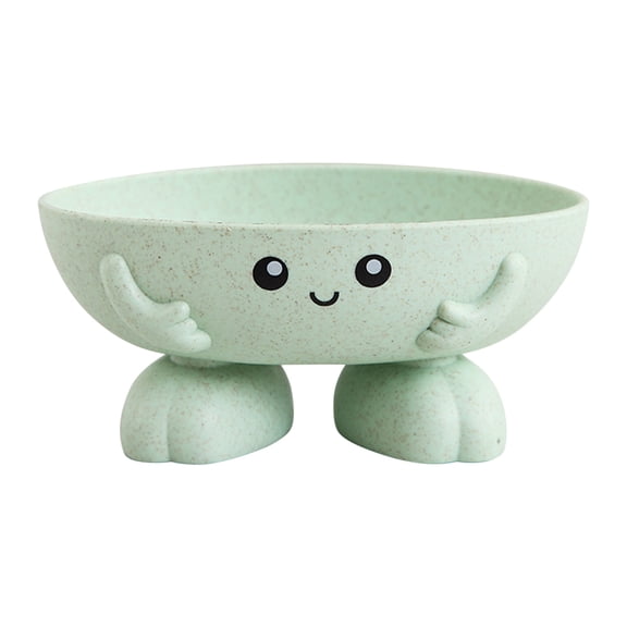 Soap Dish Soap Bar Holder Box Storage Container Saver Draining Tray Wheat Straw Material Cartoon Panda Shape for Shower Bathroom Kitchen Countertop (Green, 5x2.3'')