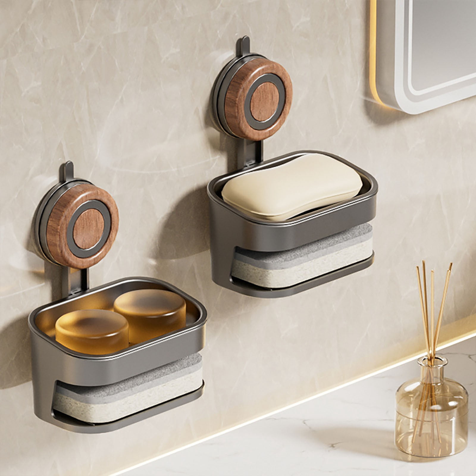 Soap Dish Soap Bar Holder For Shower Suction Cup Wall Mounted Stainless — free download