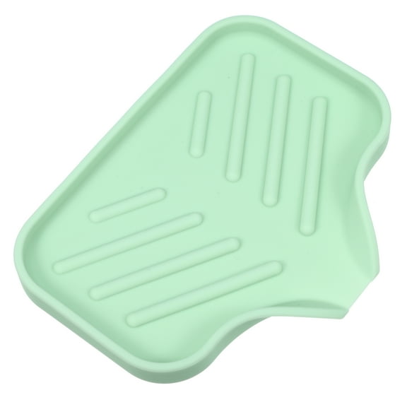 Soap Dish Soap Cleaning Storage Keep Soap Dry for Home Bathroom Kitchen Silicone Light Green 13.5x10.5cm